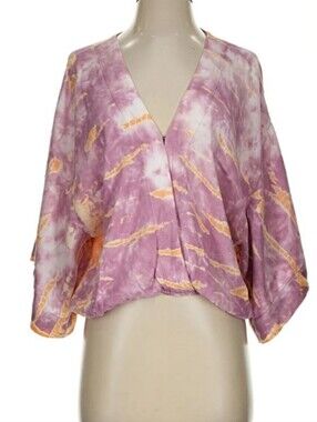 Young Fabulous & Broke Sz XSmall Oversized Pink Lavender With Peach Kimono Top